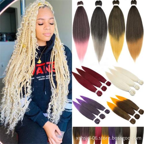 Synthetic Pre-stretched Braiding Hair Perm Yaki Braid Hair Bulk Jumbo Pre Stretched Braiding Hair Expression for Women